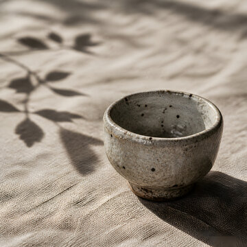 Karatsu Yaki Sake Cup Autumn Ceramic Still Life