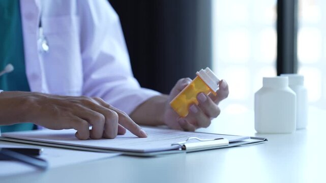 Doctor describe about medicine to patient