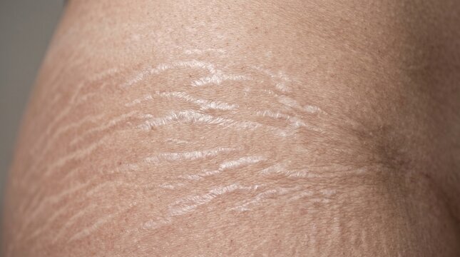 The Tiger Stripes: Old Silvery-White Stretch Marks (Striae Alba) on the Hip