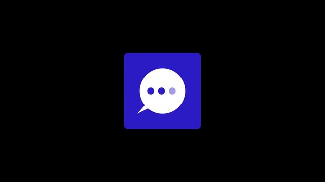A video showcasing a messaging app logo on a blue background. The overall design is simple, modern, and sleek, making it easily recognizable as a symbol for online communication and connectivity.