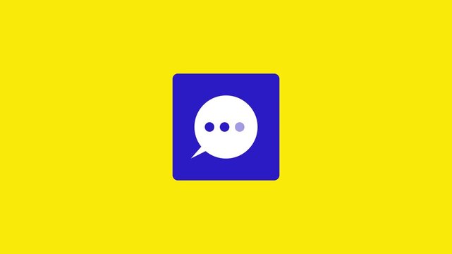 A video showcasing a messaging app logo on a blue background. The overall design is simple, modern, and sleek, making it easily recognizable as a symbol for online communication and connectivity.