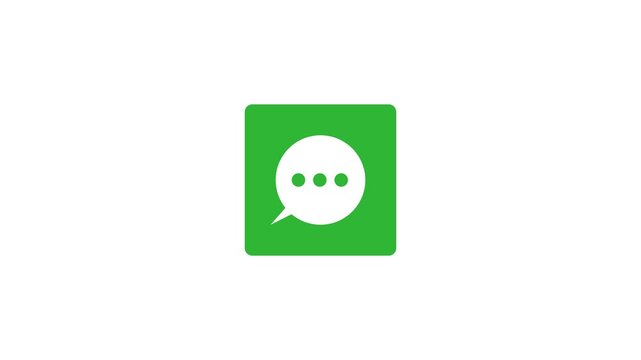 A video showcasing a messaging app logo on a blue background. The overall design is simple, modern, and sleek, making it easily recognizable as a symbol for online communication and connectivity.