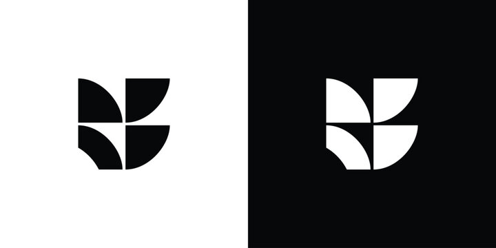 Modern and unique letter RB initials logo design