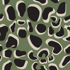 Fototapeta premium Floral Leopard textile pattern design in green for fashion and home textiles
