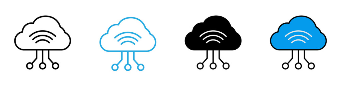 Cloud multi - style icon design concept