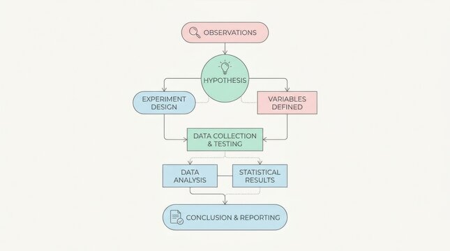 Scientific Method Flowchart: Hypothesis, Experiment, Analysis, Conclusion