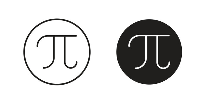 Pi line icon vector set.