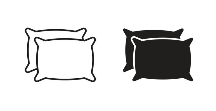 pillow line icon vector set.