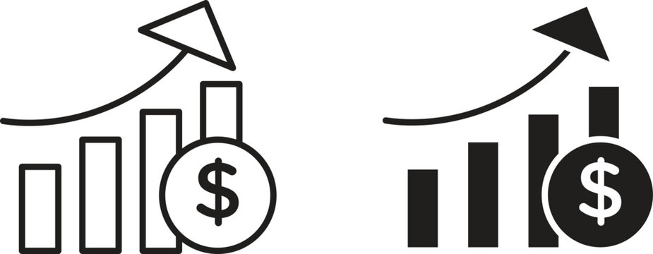 Revenue line icon vector set.