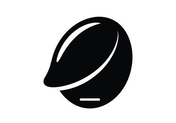 Fototapeta premium Minimalist black coffee bean symbol for branding design icon