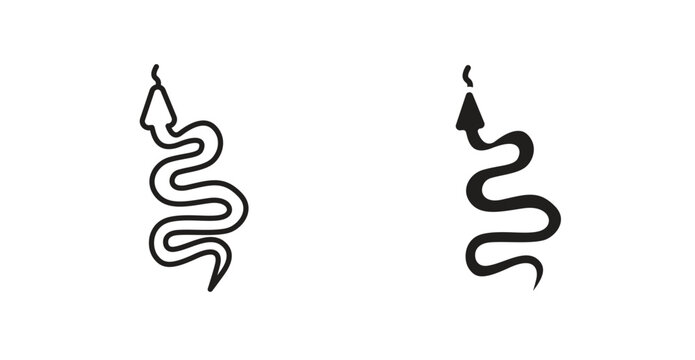 Snake line icon vector set.