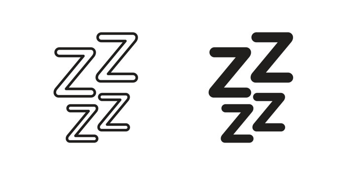 Snooze line icon vector set.