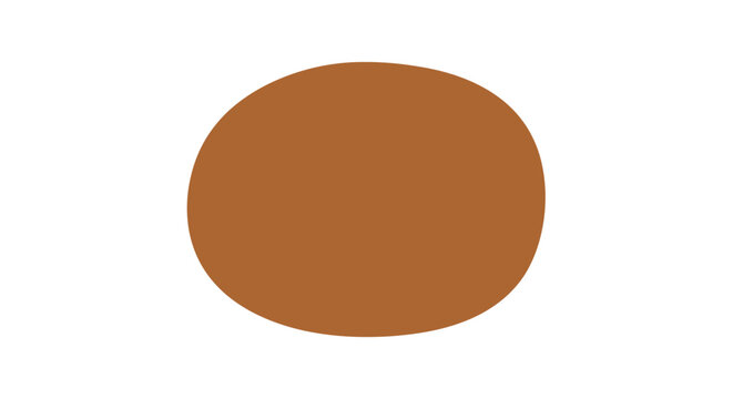 Brown oval shape centered on white background with black borders