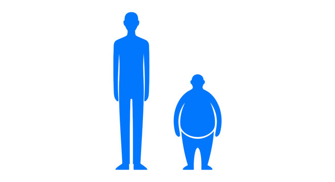 Overweight Person Next to Normal Weight.