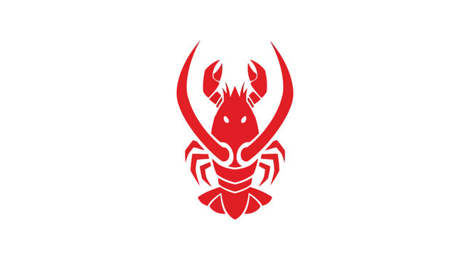 Red Lobster Crustacean Icon Graphic Symbol.