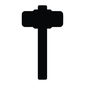 Sledgehammer icon Silhouette Vector black design on a white background