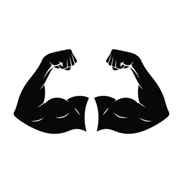 Muscular arms flexing biceps strong