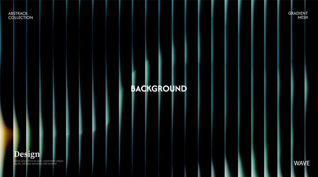 Abstract dark blue glossy background with striped effect. Refraction of wavy striped glass.