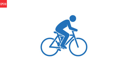 Naklejka premium Person Riding a Bicycle Fast.