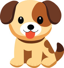 Obraz premium Cartoon dog vector illustration with brown and tan coloring