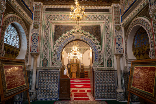 Ornate Zawiya Interior - Fez, Morocco
