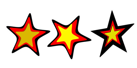 Obraz premium collection of stars in the colors of the German flag for German Unity Day,national celebrations,sports events,travel promotions,educational materials,greeting cards,posters