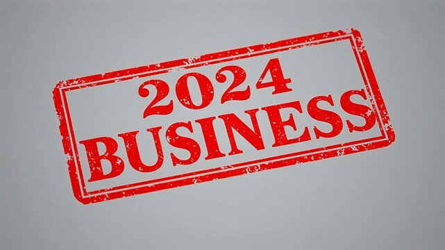 Red stamp with 2024 business text