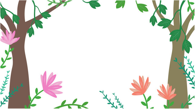 A frame of a refreshing forest landscape