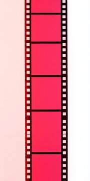 Isolated film strip element with sprockets and frames, camera, celluloid