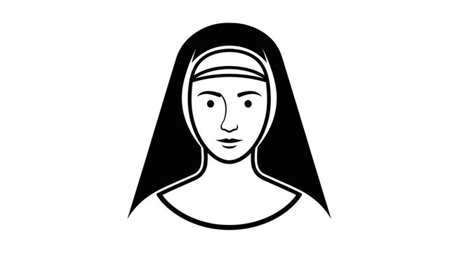 Nun Icon, Religious Woman, Catholic Sister, Clergy, Faith Symbol