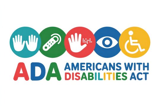 Americans with Disabilities Act icon set isolated on white background