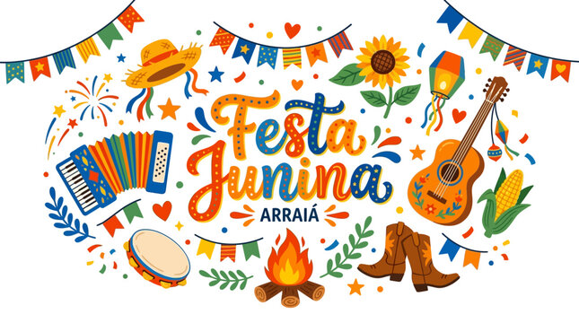 Festa junina brazilian june festival celebration elements and symbols
