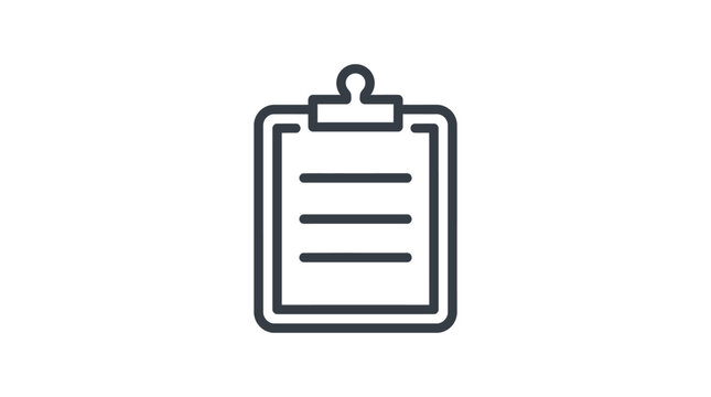 Clipboard with paper document icon.