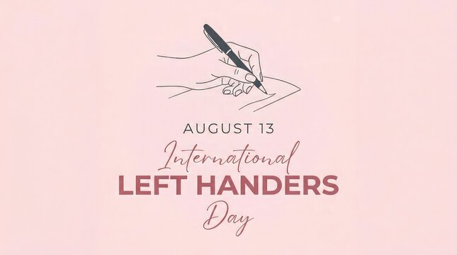 International left handers day celebration illustration with hand writing concept