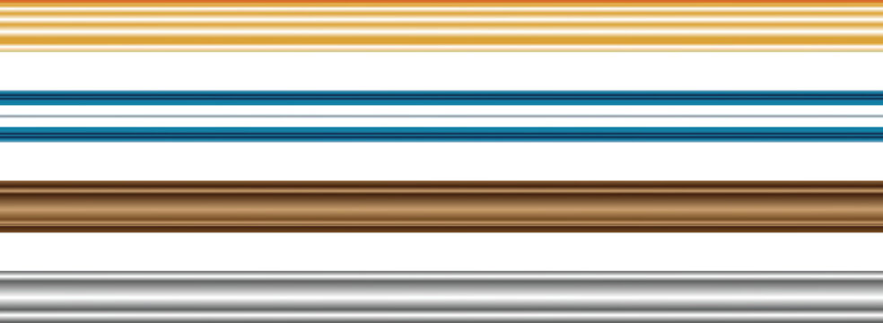Luxury Interior Molding Baseboard Collection with Gold Blue Wood and Silver Decorative Trim Profiles, Realistic Crown Molding Strips, Wall Panel Border Elements