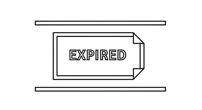 Expired Stamp Icon on Document, Deadline Passed, Time Running Out Concept