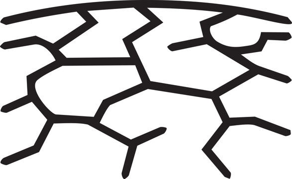 Cracked dry ground line icon