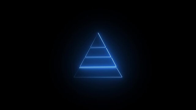 Abstract Blue Color Triangle Prism Black Background Vector Illustration Design 4k video animation.