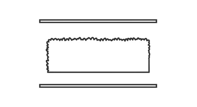 Abstract Geometric Shape with Jagged Edge and Parallel Lines