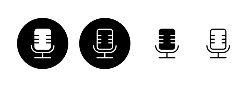 Microphone icon logo design. karaoke sign and symbol