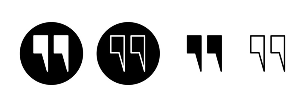 Quote icon logo design. Quotation mark sign and symbol