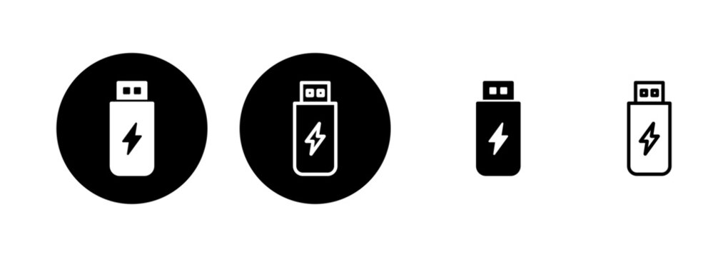Usb icon logo design. Flash disk sign and symbol. flash drive sign. usb charging