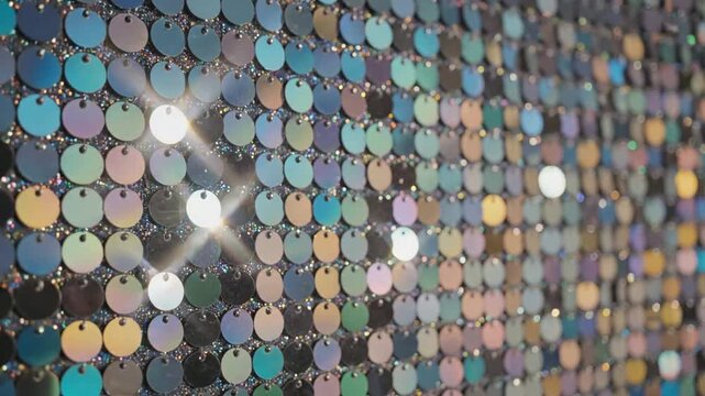 Shimmering Iridescent Sequins Creating a Dazzling Glamorous Party Backdrop