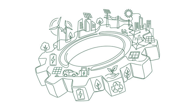 Eco friendly city sustainable development concept.