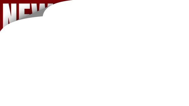 A white badge with a red NEW corner ribbon sticker illustration on a white background indicating a new product or item label design element