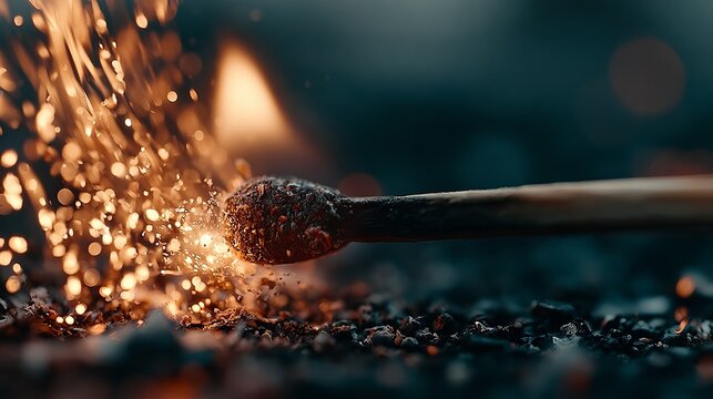 Brilliant golden sparks exploding as metal dust mixes with glowing molten material