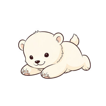 Adorable baby polar bear cub illustration cute and playful