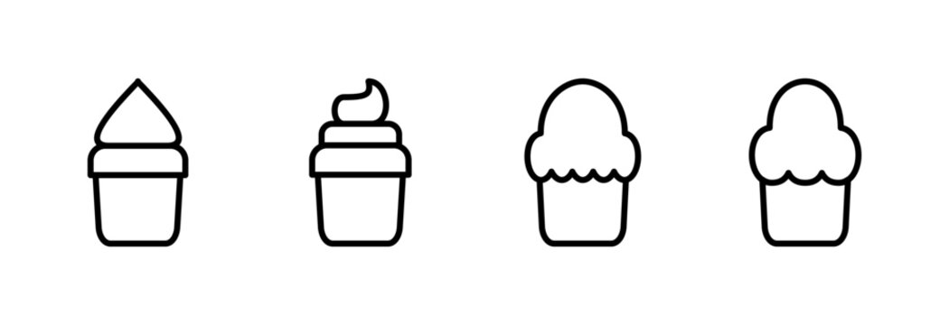 Cup cake icon symbol for apps and websites. Cup cake sign and symbol