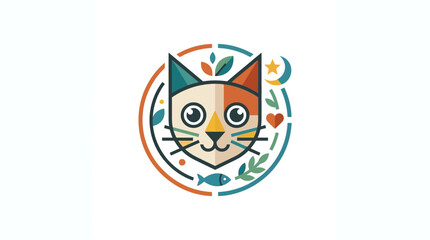 Abstract Geometric Cat Logo Icon Design © Ahmad Zayyan Rafif A
