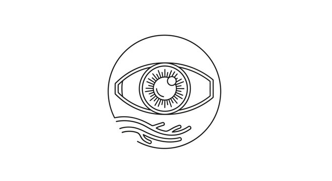 Abstract Eye Icon with Blood Vessels, Ophthalmology Symbol, Vision Health Concept